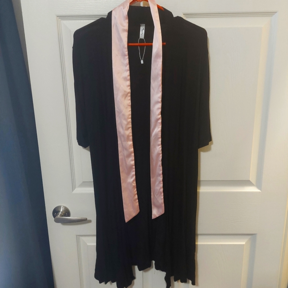 Sexy Black Silky Robe